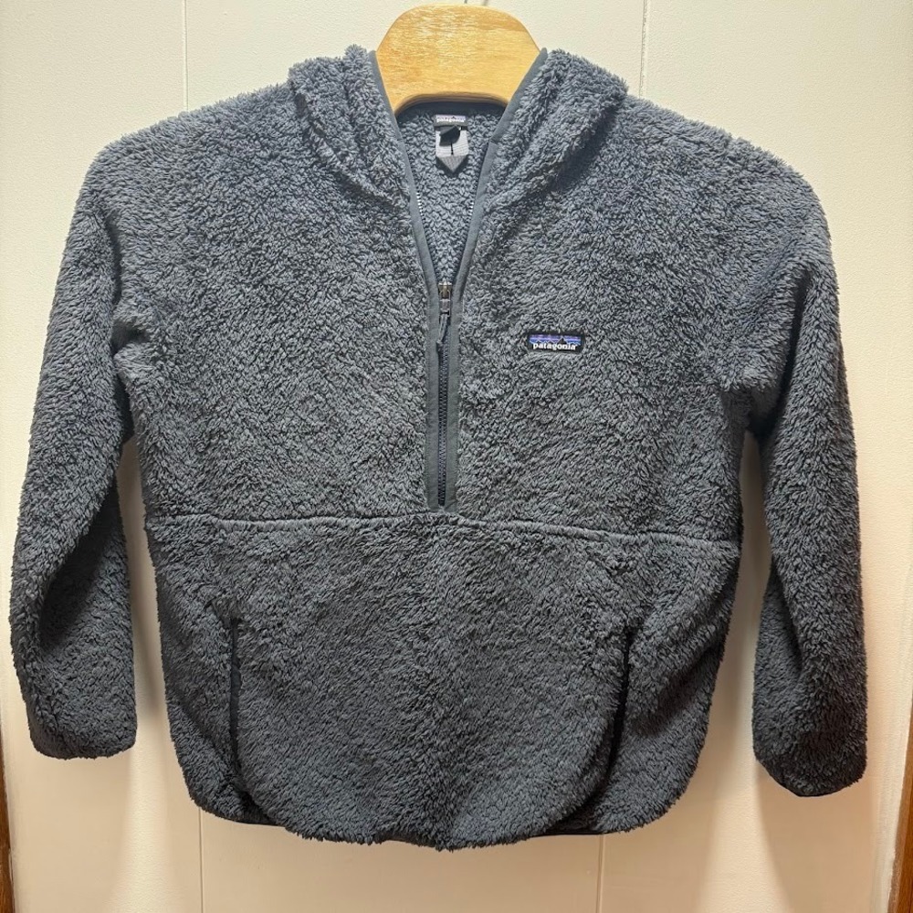 Patagonia Women's Fleece Quarter Zip Hooded Pullover Blue Gray Size Large